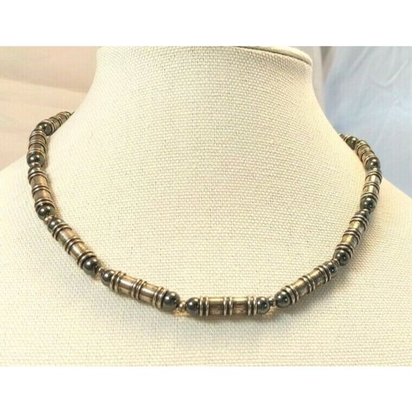 New Choker Necklace Silvertone and hematite beads choose yours - Picture 2 of 9